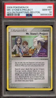 Pokemon Mr. Stone's Project EX Holon Phantoms Reverse Holo #88 PSA 10 - Image 1 of 2