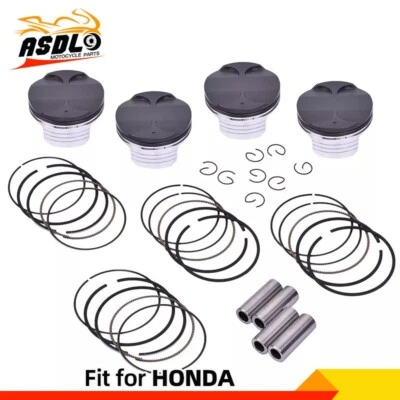 4 Sets STD 75mm Piston Rings Pin Circlips for Honda CBR954RR 02-03 CBR1000RR Foto 1 de 4