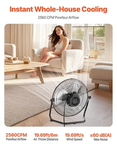 14 Inch High-Velocity Floor Fan - 3 Speeds & 360° Adjustable Tilt | Industrial S - Picture 1 of 10