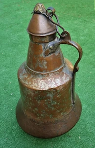 Antico bricco anfora versatoio rame manico cappuccio cucina rustica agriturismo - Imagen 1 de 7