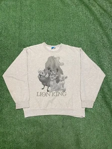 Vintage The Lion King Crewneck Sweatshirt Men’s Size Large Theater Gray Disney - Picture 1 of 13