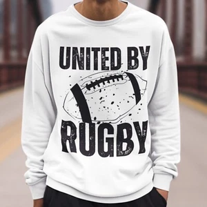 United By Rugby Crewneck Sweatshirt, Rugby Team Spirit Sweatshirt - Picture 1 of 20