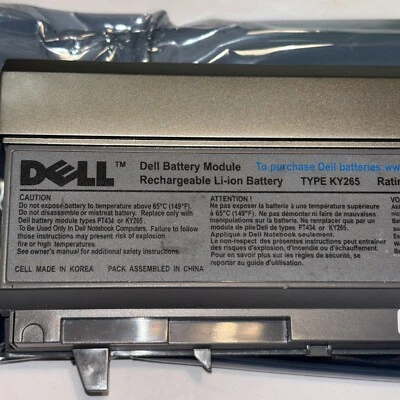 Batería de repuesto Dell tipo KY265, batería recargable de iones de litio, 11,1 V, 9 celdas Foto 1 de 4