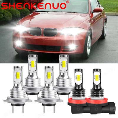 For BMW 128i 135i 2008-2013 Combo H7 H7 H11 LED Headlight Fog Light Bulbs White - Image 1 of 4