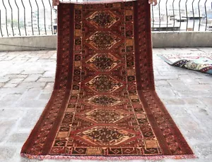 Alfombra antigua turcomana Bokhara años 60 alfombra persa 3x5 roja geométrica tribal lana - Imagen 1 de 11