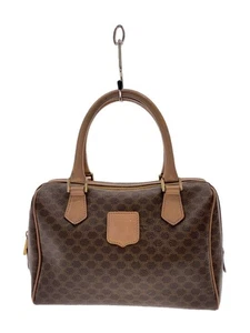 CELINE Boston Bag BRW Allover Macadam Mini Boston Handle Wear - Picture 1 of 9