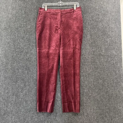 Calça Ann Taylor Feminina 6 Borgonha Veludo Tornozelo Magro Vestido Cônico Elástico - Imagem 1 de 4