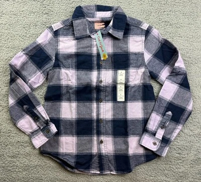 Cat & Jack Boy's Size Large (10-12) Flannel Long Sleeve Button Down Shirt - Image 1 of 4