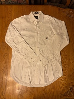 Vintage White 15  1/2 Chaps Ralph Lauren Shirt L Mens Button Pocket Embroidered - Image 1 of 4