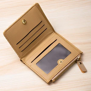 Fashion Small Short Wallet Woven Pattern Snap Button Pu Leather Coin Purse _ko - Picture 1 of 18