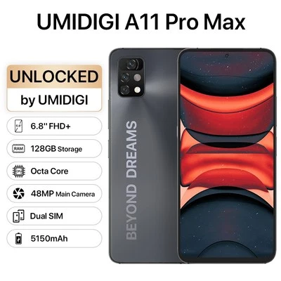 UMIDIGI A11 Pro Max 128GB 5150mAh Dual SIM Octa Core Android Unlocked Smartphone - Image 1 of 4