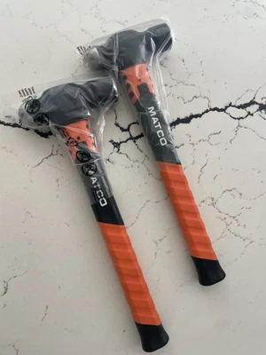 全新 2 件 Matco 橙色/黑色球锤 - 32 盎司。 & 24 盎司 — 第 1/2 张图片