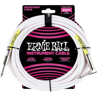 Cable de instrumento Ernie Ball ángulo recto - blanco 20 pies Foto 1 de 3