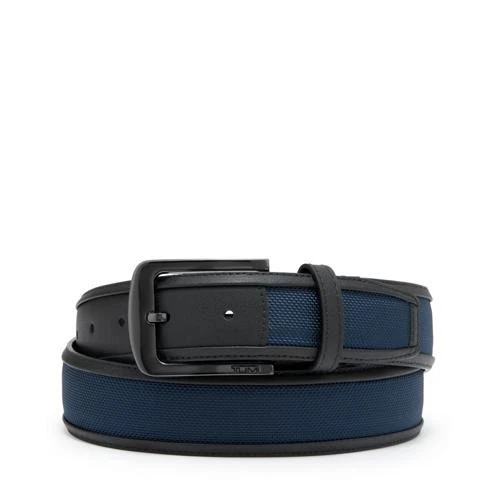 NUEVO TUMI Cinturón Hombre Balístico Nylon y Cuero Azul Marino y Negro 38 Hecho en Francia Foto 1 de 1