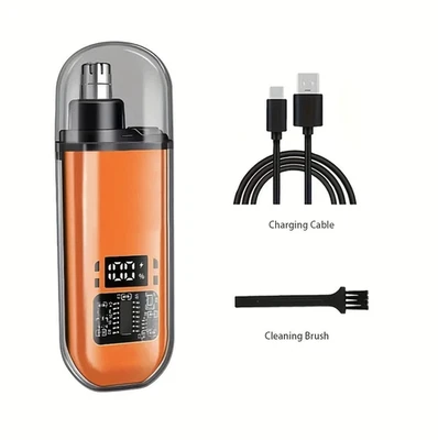 1PC USB Rechargeable Nose & Ear Hair Trimmer: Portable Electric Grooming Tool - Image 1 of 4