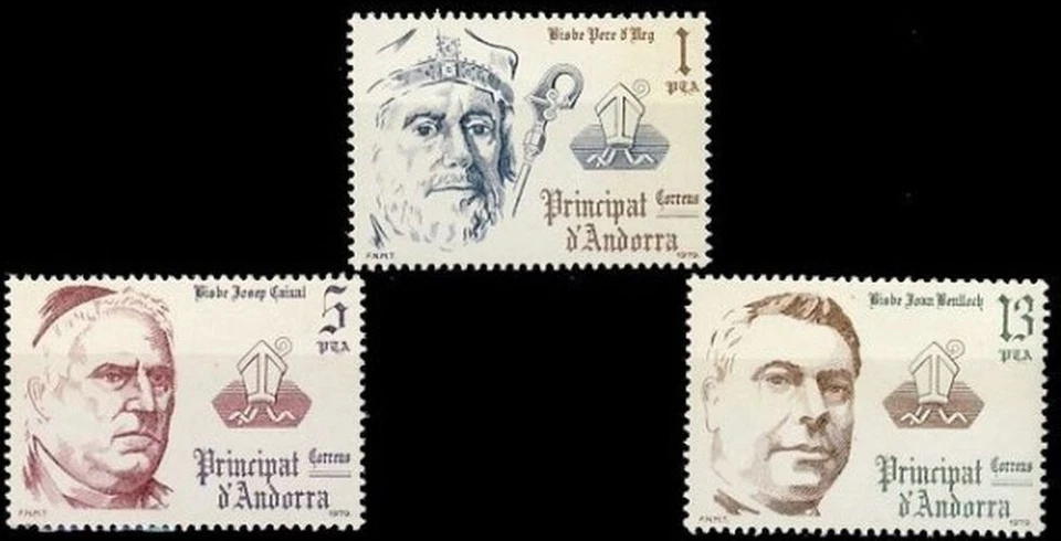Andorra 1979 Edifil 130/2 Stamps ** Episcopal Co-Princes Bishops Pere d'Arg, Foto 1 de 1