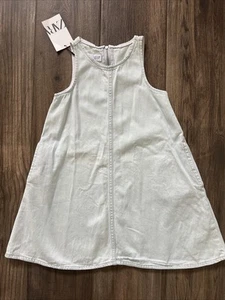 NWT ZARA Girls Light Denim Sleeveless Swing Dress With Pockets Size 7 Years - Picture 1 of 4