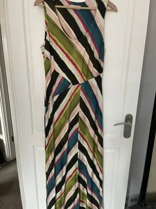 Per Una (M&S) Sleeveless Maxi Dress – Bold Watercolour Stripe – UK 14 - Picture 1 of 9