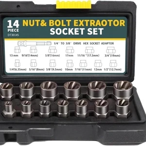14PCS Impact Bolt Extractor Set Nut Remover Stripped Extraction Socket Tools   ☪ - Picture 1 of 13