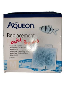 Aqueon 2 Pack Replacement Size "M" Filter Cartridges Fits Quiet Flow 10 Medium - Picture 1 of 2