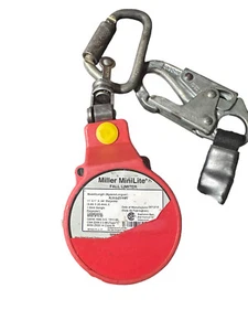 Miller Minilite FL11 Fall Limiter FL11-8/11FT, 11 ft, Red - w Snap & Shackle - Picture 1 of 1