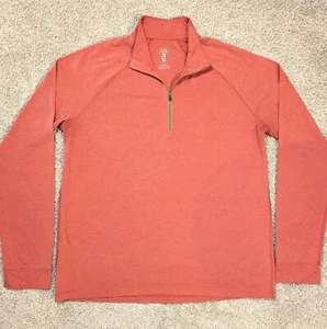 STIO 1/4 Zip Pullover Men's Size XL Lightweight Orange Long Sleeve Thumbholes - Picture 1 of 11