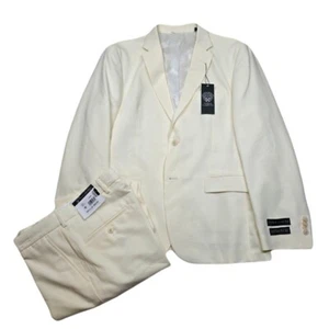 Vince Camuto White Suit Mens 40S 2 Piece Pants 32x30 Slim Fit Stretch $295 - Picture 1 of 14