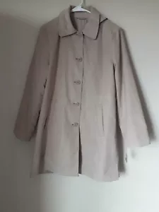 NWOT Vicki Wayne Women's Hooded Beige Fully Lined Trench Coat Jacket Sz S - Picture 1 of 11