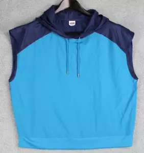 AVIA Top Damen Gr. L blau Windbreaker ärmellos Kordelzug Hoodie - Bild 1 von 3