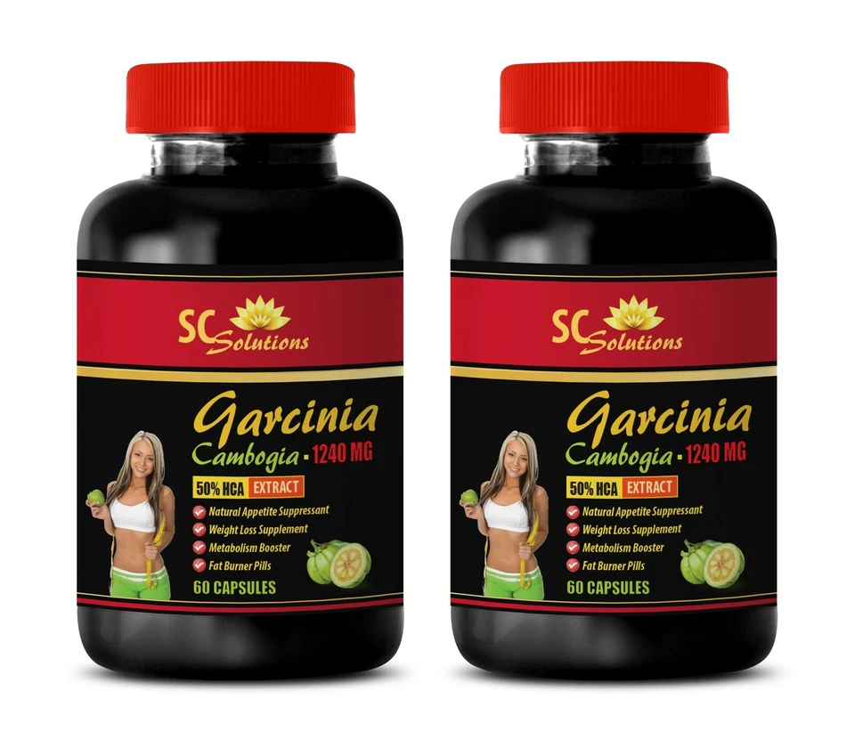 super fat burner - GARCINIA CAMBOGIA 1240mg - slimming pills 2 Bottle 120 Caps - Image 1 of 4