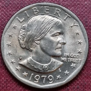 1979 P Susan B. Anthony Dollar $1 NEAR DATE WIDE RIM High Grade BU UNC #88625 - Picture 1 of 2