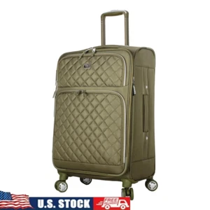 Expandable Checked Luggage Durable Softside Travel Bag 24 Inch Spinner New - Picture 1 of 8