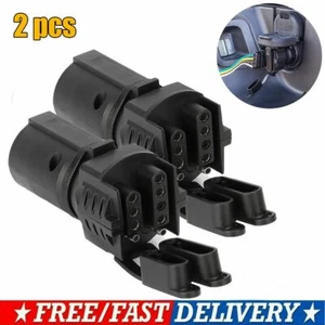 2X RV 7 Way to 4 & 5 Pin Flat Blade Adapter Plug Trailer Boat RV Power Connector - Picture 1 of 11