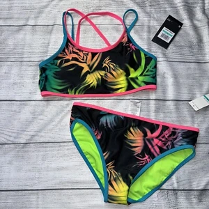 Under Armour Girls Size 16 Palm Hawaiian Bikini Swimsuit NEW - Picture 1 of 2