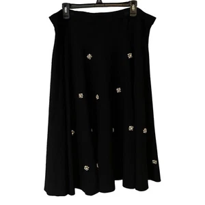 Fit & Flare schwarzer Damenrock 2X Edelsteine fließend elegant Stretch Chelsea & Theodore - Bild 1 von 11