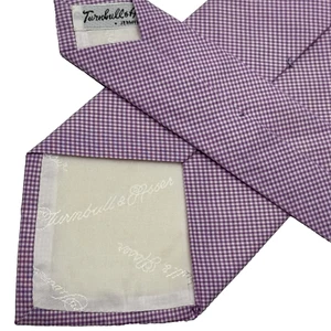 Turnbull & Asser RRP$250 Purple White Plaid Checked Necktie Tie BESPOKE 57 1/2" - Picture 1 of 5