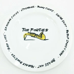 Pottery Barn Millennium Luncheon Plate The Forties 8" Saxophone Music - Picture 1 of 2