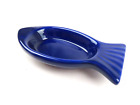 Empty Ceramic Blue Fish Shaped Soap Holder/Ashtray/Ramequin Pocket 