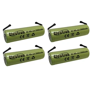4x BATTERIA RICARICABILE STILO NI-MH AA 1,2V 2000mAh LAMELLE A SALDARE 14x50 mm - Foto 1 di 2