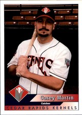 1998 Cedar Rapids Kernels Team Issue 17 Casey Martin Lakewood California CA Card