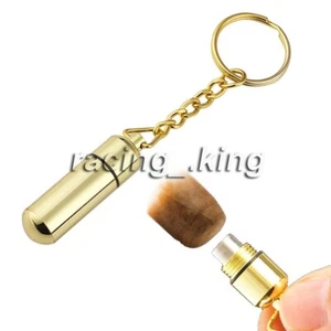 Cigar Punch Hole Opener Drill Portable Cigar Tool Accessories Gold Keychain - Picture 1 of 6