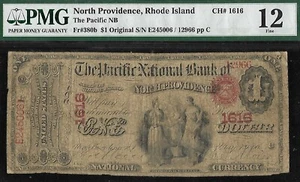 1875 $ 1 NATIONALBANK North Providence Rhode Island CH 1616 FEIN 12 #381 - Bild 1 von 2