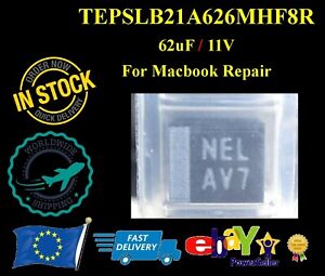 2Pcs x  62uF / 11V - NEC TOKIN Capacitor  NEW AV7 V71 AV7 NEL For Macbook Repair