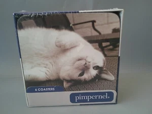 6 X PIMPERNEL PORTMEIRION KITTY CLUB CAT KITTEN CORK BACKED COASTERS - Picture 1 of 5