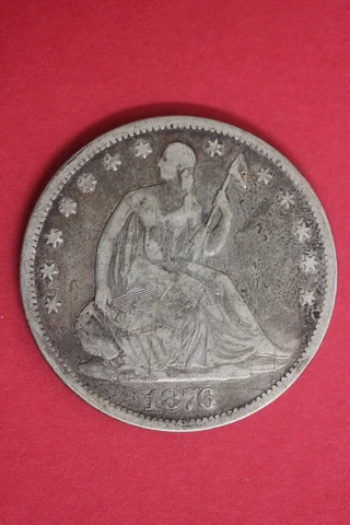 1876 CC Seated Liberty Half Dollar Exact Coin Shown Flat Rate Shipping OCE 63 Cover