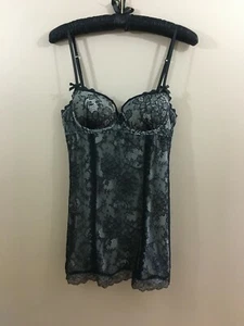 Victoria's Secret Sexy Little Things Babydoll Black Lace Nightie Underwire - 34C - Picture 1 of 5