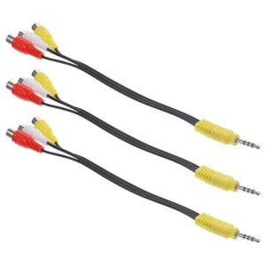 3 Pcs Cavo Adattatore Rca Audio Jack 3.5 Maschio Video Composito - Afbeelding 1 van 12