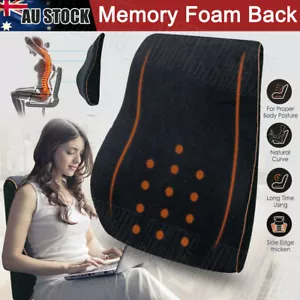 Lumbar Back Memory Foam Support Cushion Seat Waist Back Pillow Home Car Office - Picture 1 of 12