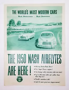 1950 Nash Airflyte Brochure Ambasciatore Statista Guida Idrammatica - Foto 1 di 8