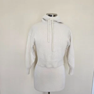 The Group Babaton 2XS Ivory Creme 100% Kaschmir Strick Pullover Hoodie Sweater - Bild 1 von 16